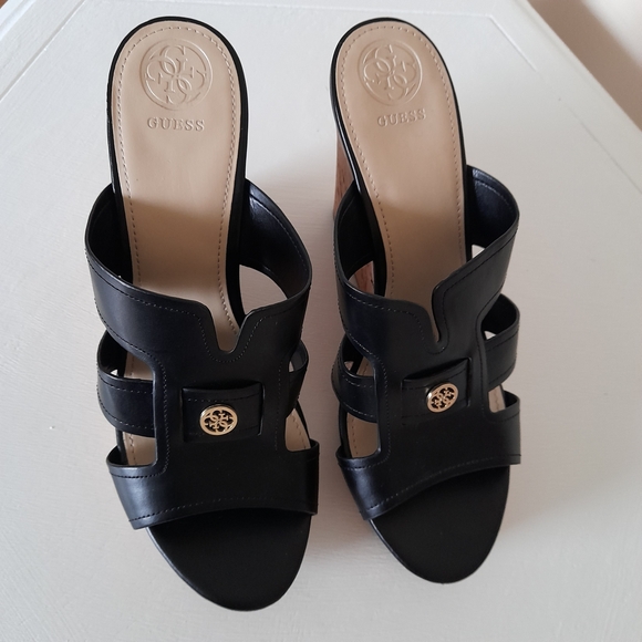 Guess Black Wedge Sandals - Picture 3 of 8